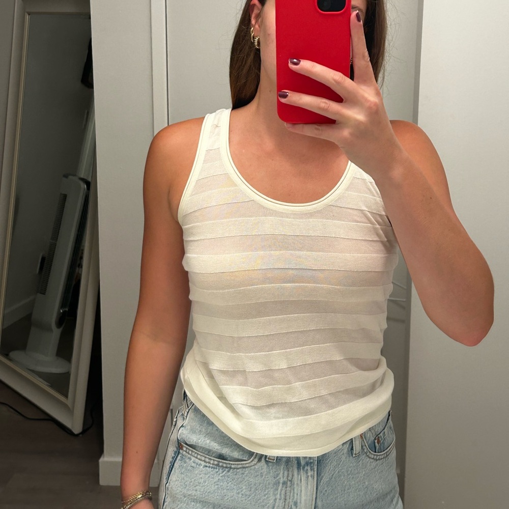 Rag & Bone Cream Striped Top